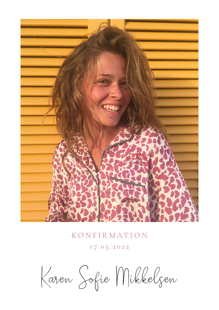 Konfirmation - Karen Sofie Konfirmationsinvitation